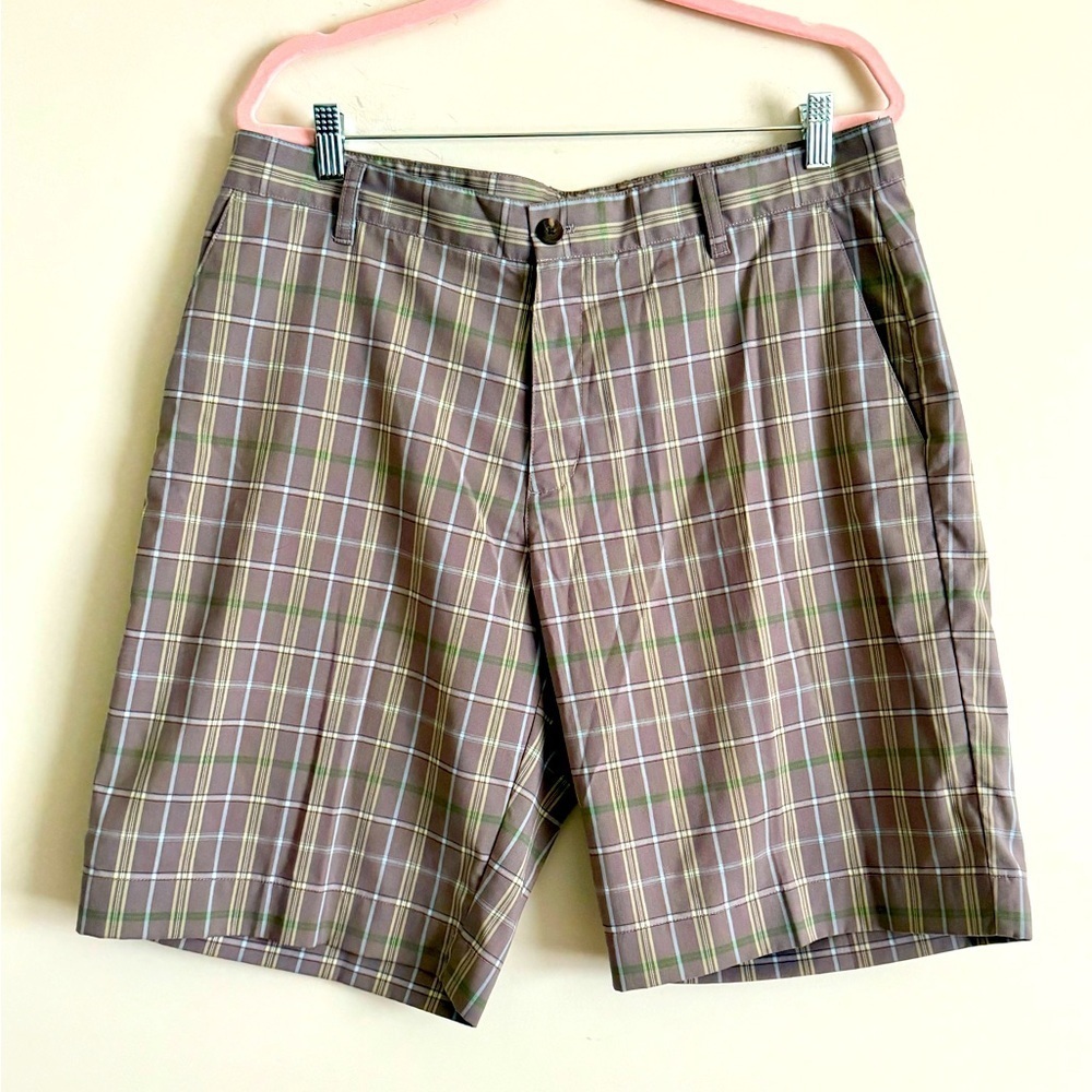 Adidas Brown Plaid Golf Shorts Sporty Preppy Men’s Size 36